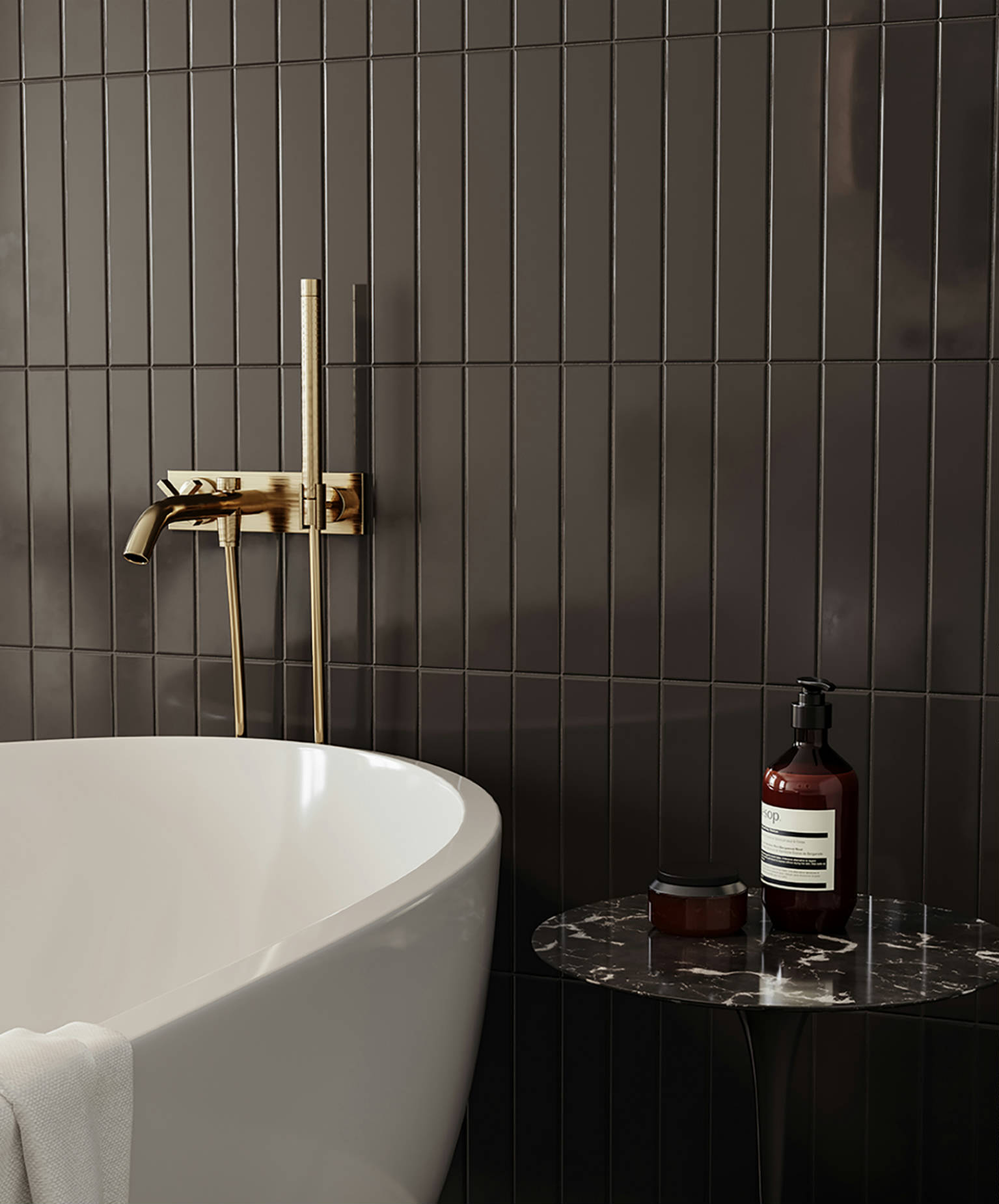 Traditions Retro Black Glossy 2x12  | Roma Tile NY