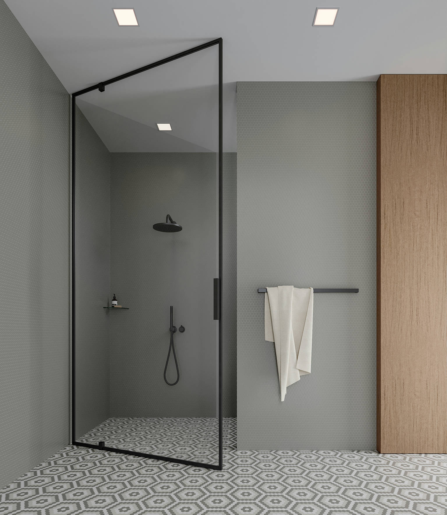 Traditions Taupe Matte 1in Hex Mosaic 2 | Roma Tile NY
